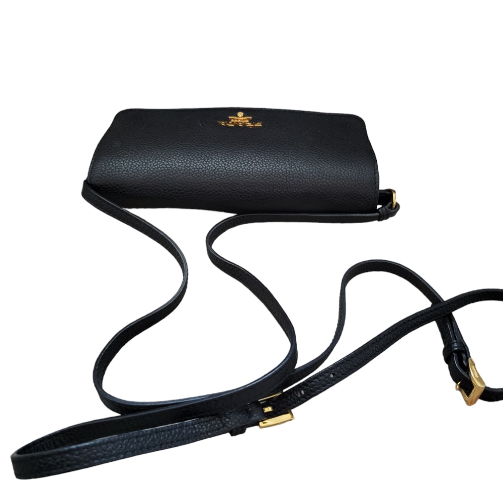 PRADA Black Leather Wallet On Chain Crossbody Bag Shoulder Bag - Picture 9 of 16